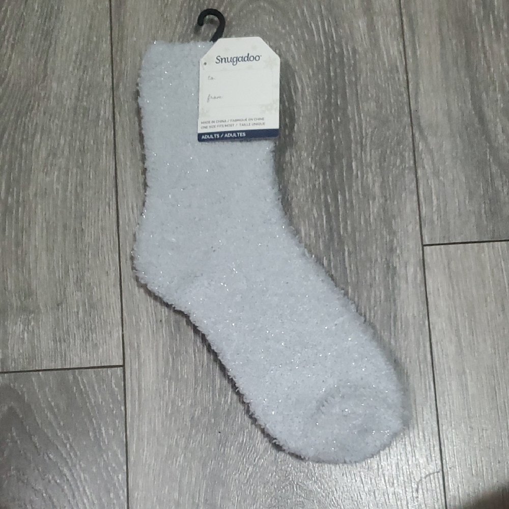 Men's Cozy Fuzzy Crew Socks - White